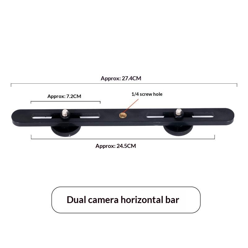 1Pcs Universal Camera Stand with Two Hot Shoe Mounts for DSLR Flash Bracket Adapter