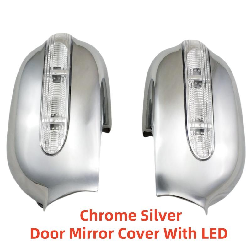 

YOYO 2pcs Car Accessories For 1996-1999 Toyota Corolla ae110 ae111 ae112 Chrome Plated Rear Door Mirror Cover With LED Trim Chrome