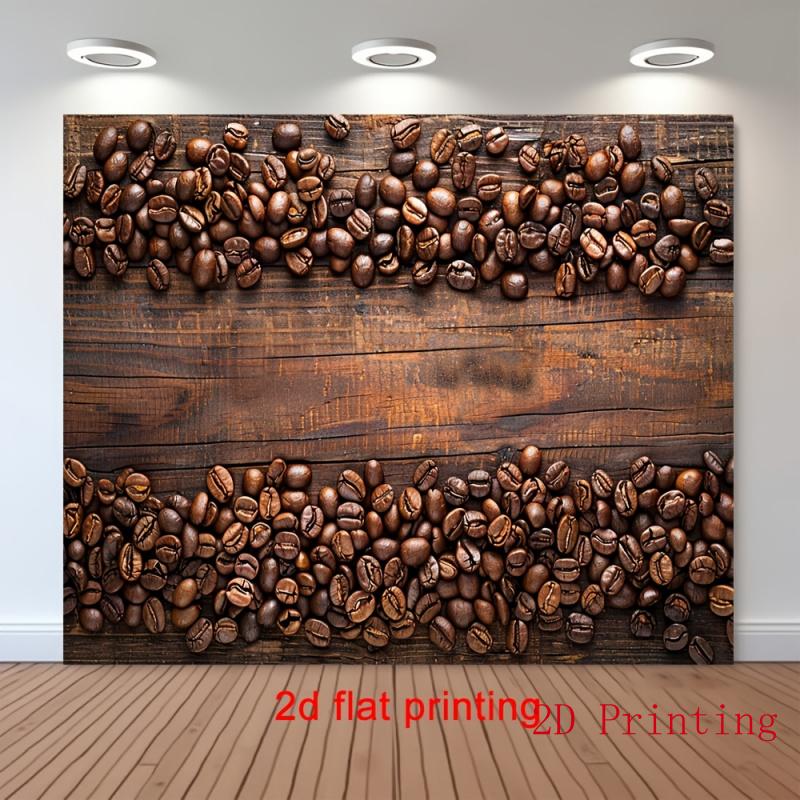 1Pcs Coffee Bean Vintage Pattern Decoration Background Backdrop For Photo Studio Photo Booth Party