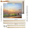 Ruopoty DIY Frame Painting By Numbers Mountain Oil Painting On Canvas Painting For Wall Decor Calligraphy Painting 40x50cm
