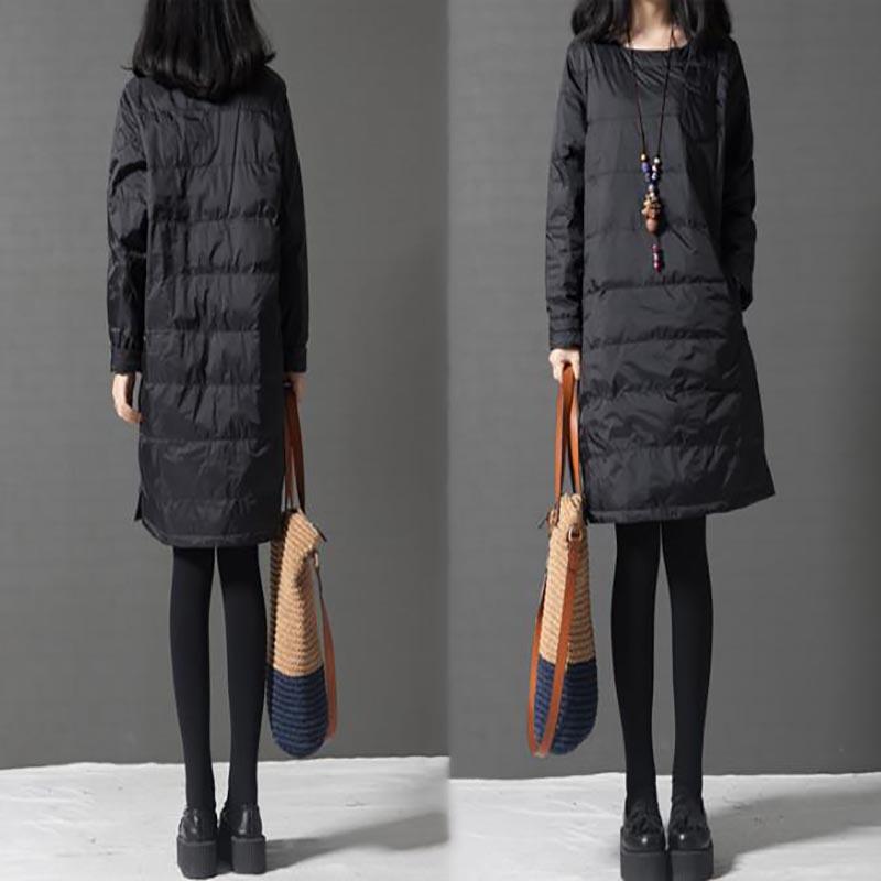 Women Winter Warm Quilted Coat Pullover Dress Long Sleeve Loose Tops Plus Size For Ultimate Comfort And Style