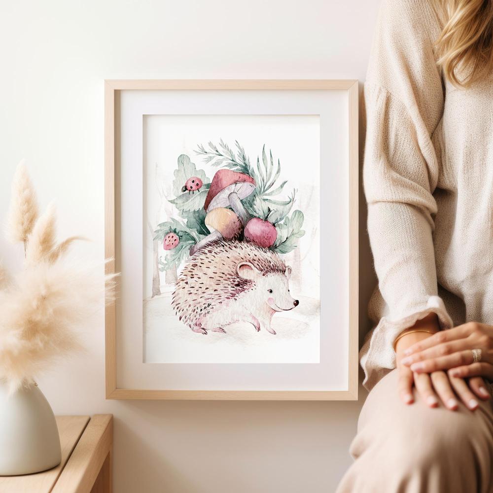 Poster Bilder für Kinder fürs Kinderzimmer Igel Waldtiere