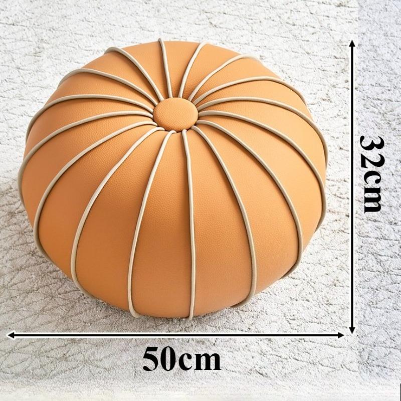 Leather Sofa Footrest Round Mobile Foot Stools Miniature Modern Shoe Changing Stool for Living Rooms Aesthetic Room Furniture