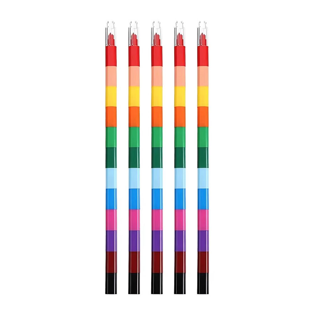 1/3/5pcs 12 Colors Buildable Crayons Rainbow Creative Stackable Coloring Oil Painting Stick Cute Prize Student Stationery YMY
