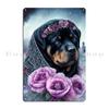 Rottweiler Rottie Dog Portrait Colorful Collage Art Metal Plaque Garage Club Wall Wall Plaque Printed Wall Mural Tin Sign Poster