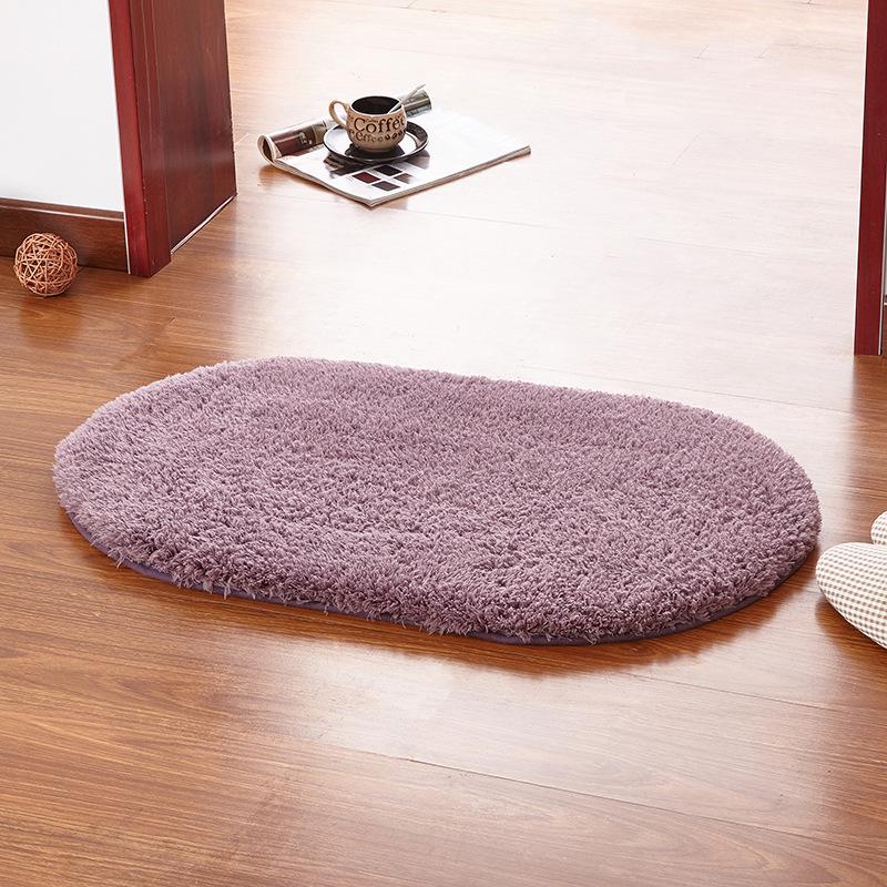 Water Absorbent Oval Plush Non-Slip Floor Mat Rug Living Room Doormat Carpet