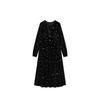 Women's Elegant Embroidered Velvet Midi Dress