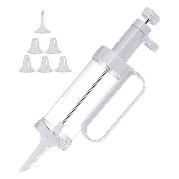 

Cake Decorating Gun Cupcake Icing Piping Kit Plastic Cake Decorating Supplies Kit with 6 Piping Tips for Cake Cookies Decoration белый
