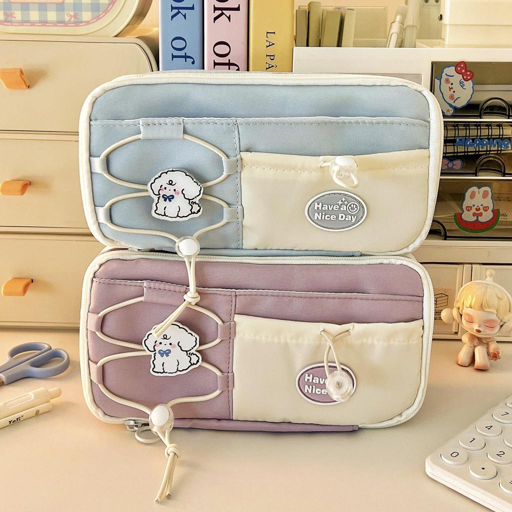 2025 Mehrschichtiges, hochkapazitives, süßes Canvas-Federmäppchen für Mädchen