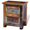 Nightstand with 2 Drawers Reclaimed Solid Wood