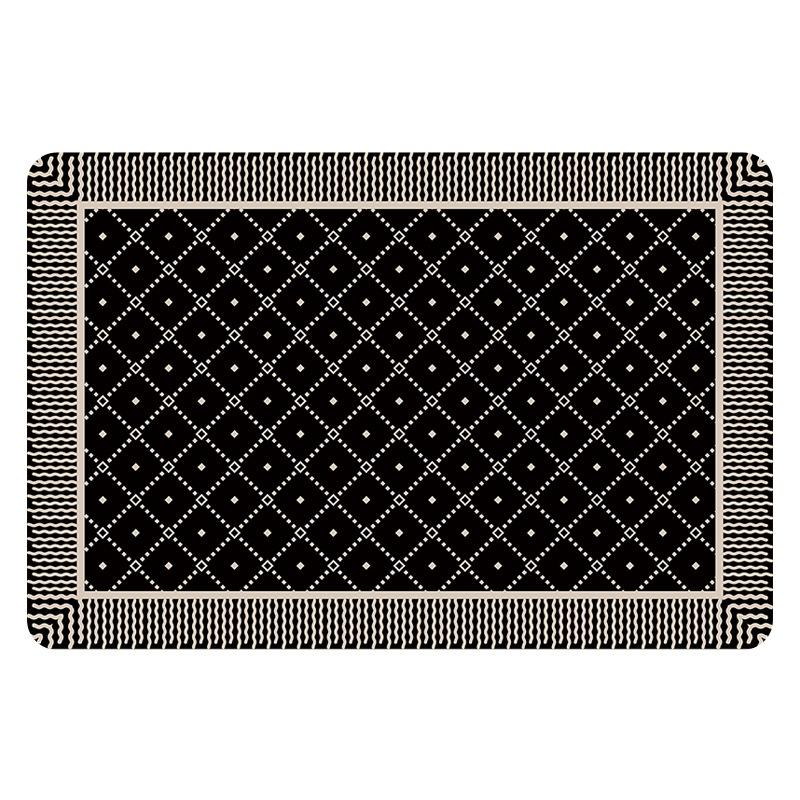 Black and White Bathroom Floor Mat Entry Door Mat Soft Diatom Mud Absorbent Mat Toilet Non-slip Mat Toilet Door Mat