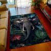 3D Africa Elephant Carpet Cartoon Animals Face Art Rugs for Bedroom Home Decor Playmats Living Room Carpets Non-slip Floor Mats