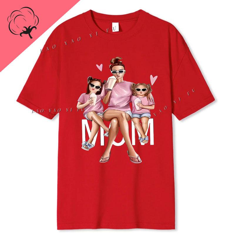 Mothers Day Gift Womens Casual Fashion TShirt Heartfelt MOM Graphic Print Short Sleeve Cotton Round Neck T Shirts