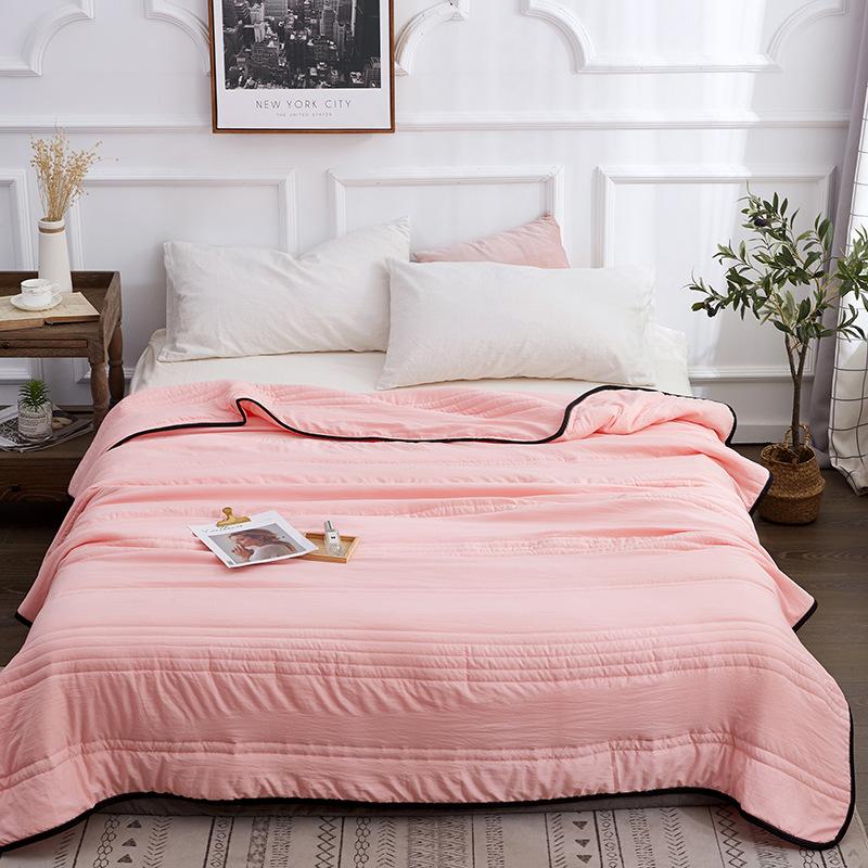 

Однотонное летнее одеяло из хлопка, промытого водой, с кондиционером, прохладное одеяло, утолщенное одеяло, пригодное для машинной стирки, одеяла Quilt 100x150cm