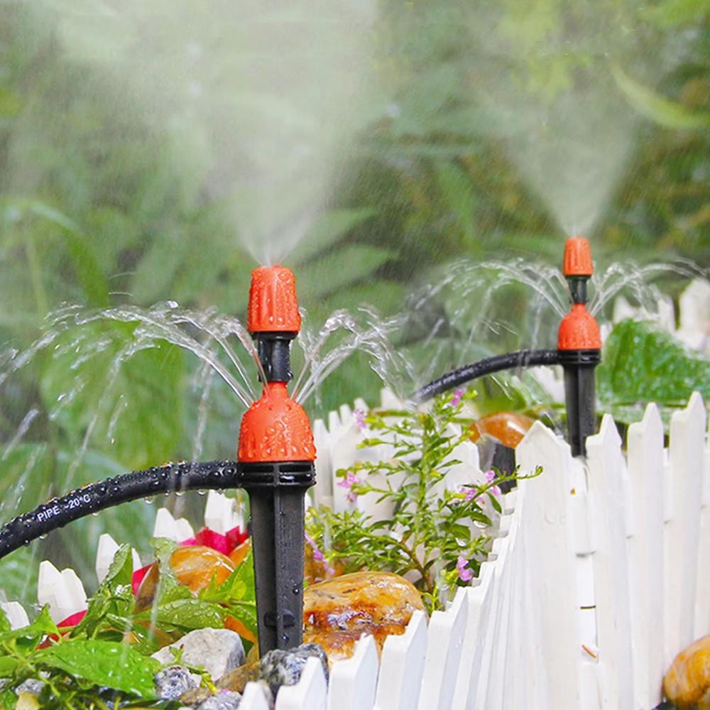 5/10/20Pcs 2-IN-1 Drip Misting Sprinkler Adjustable Atomized 1/4" Barb Nozzle Garden Greenhouse Flowerbed Bonsai Lawn Water Irrigation