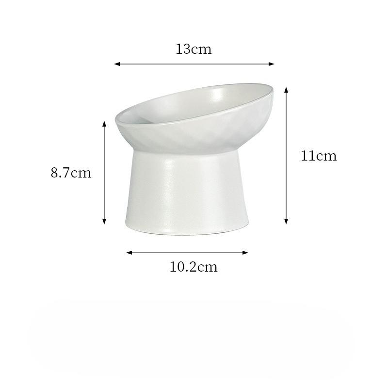 Raised Diamond Pattern Slant Rim Pet Bowl Cat Bowl Dog Bowl Neck Support Dog Dish Water Bowl for Pets