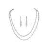 High-end Luxury Full Diamond Necklace Earrings Set Temperament Necklace Earrings Two-piece Set