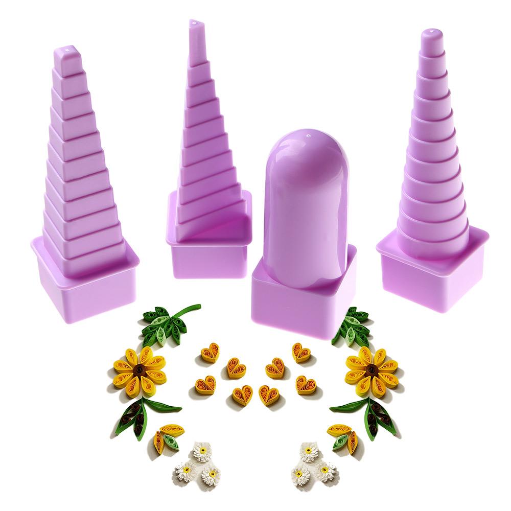 4 Stück/Set Quilling Lila Spulen Papier Handwerk Gequillte Kunst Werkzeug Turm