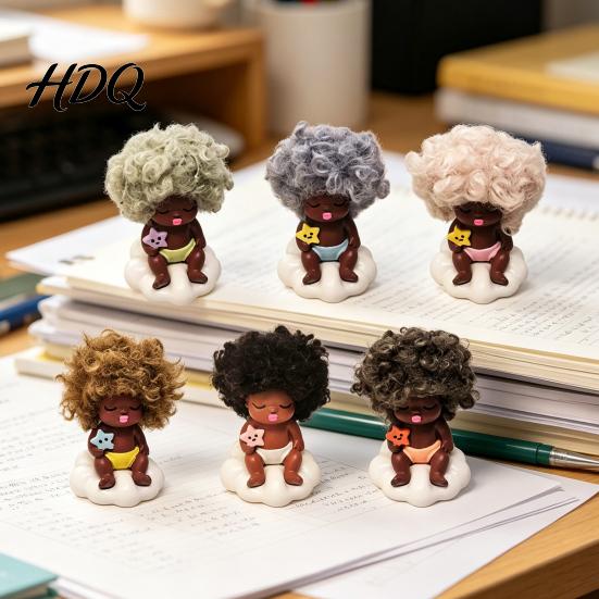 Reliable Companion Toy Mini Doll Figurine Small Resin Little Baby Desktop Warm Appearance Ornament for Car Dashboard Home Office Desk Shelf Decor