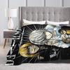 Death Note Near and Mello Flannel Blanket  Super Soft Throw Blanket for Living Room Airplane Travel Bedspread Sofa Bed Cover
