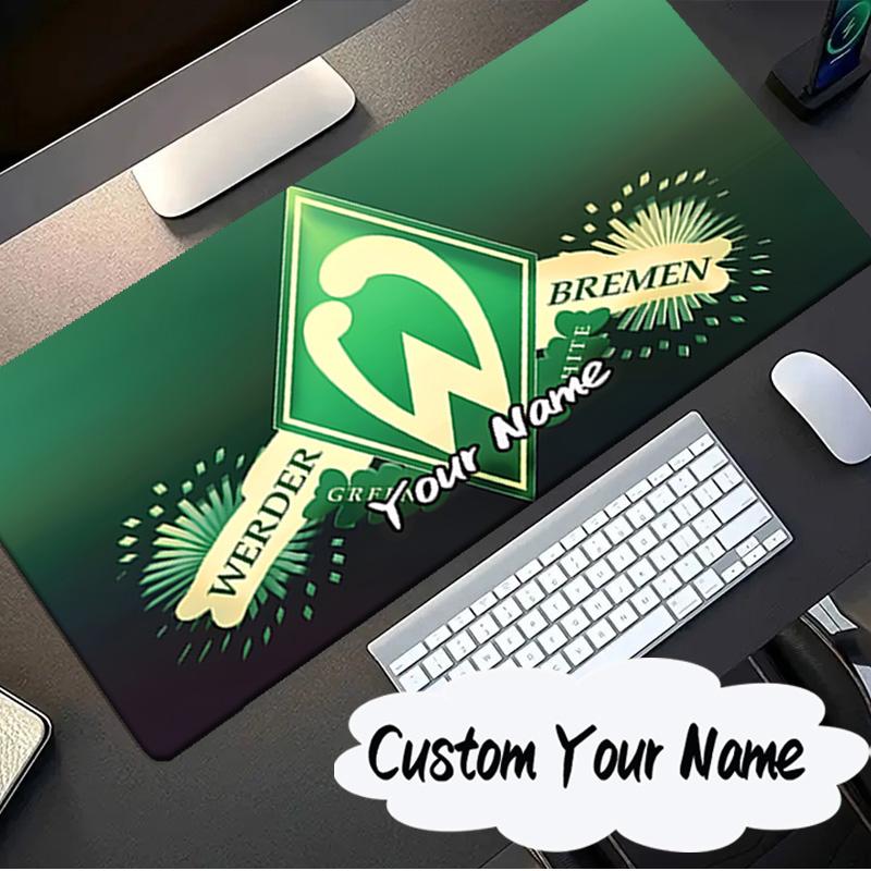 Custom Name Mouse pad Green And White Werder Mouse pad, Gaming Mouse Pad, keyboard pad, Desk Decor for computer notebook Fan Birthday Gift