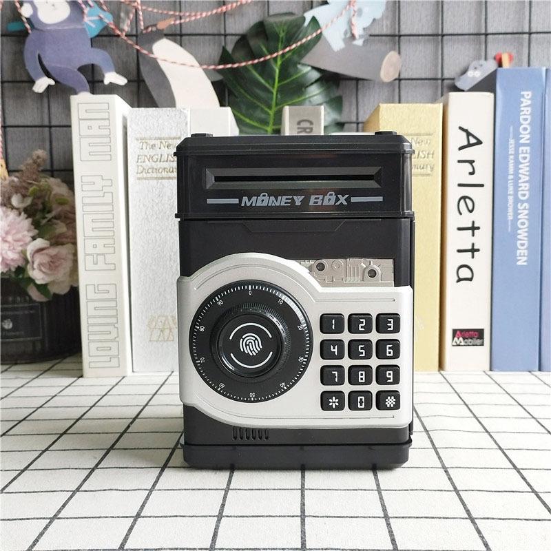 Fingerprint Password ATM Piggy Bank for Kids 13 x 12.5 x 19 cm серебряный