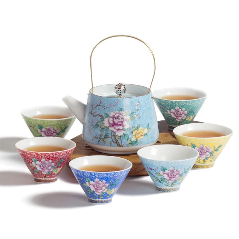 

Jingdezhen Famille Rose Peony Ceramic Tea Set