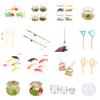 1:12 Dollhouse Miniature Metal Fishing Rod Model Doll Life Scene Decoration Dollhouse Fish Tank Goldfish for Dolls Accessories
