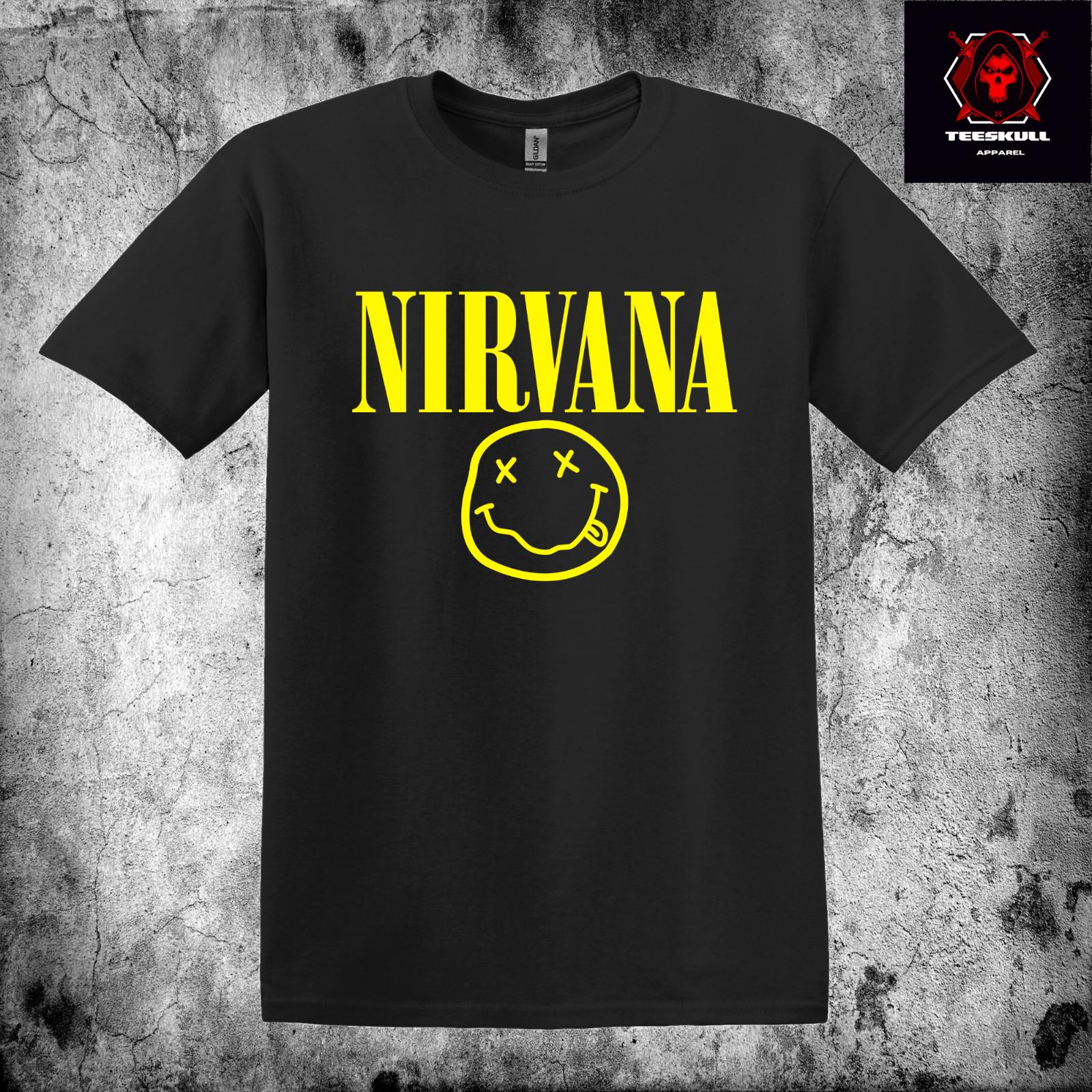 Nirvana Smiley Face Logo Heavy Metal Band Heavy Cotton Unisex T-shirt S3XL XL
