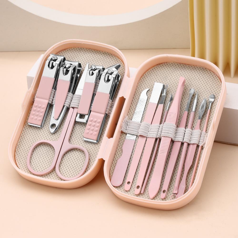 14 Piece Portable Nail Clippers Stainless Steel Ear Digging Spoon Manicure & Pedicure Set Nail