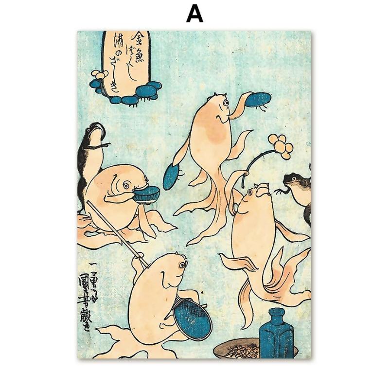 Hokusai Ohara Koson Japanese Art Poster Vintage Guest Room Home Bar Cafe Decoration Home Decoration Print Wall Poster Pictures