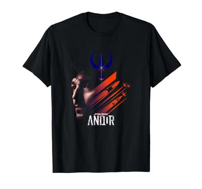 Star Wars Andor Rebellen-Raumschiff Und Held Cassian Andor T-Shirt_