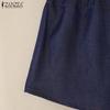 ZANZEA Women Casual Elastic Waist Loose Summer Shorts