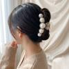 Big Size Pearl Hair Claw Pearl Decor Shark Clip Elegant Hair Claw Clip  Daily Styling