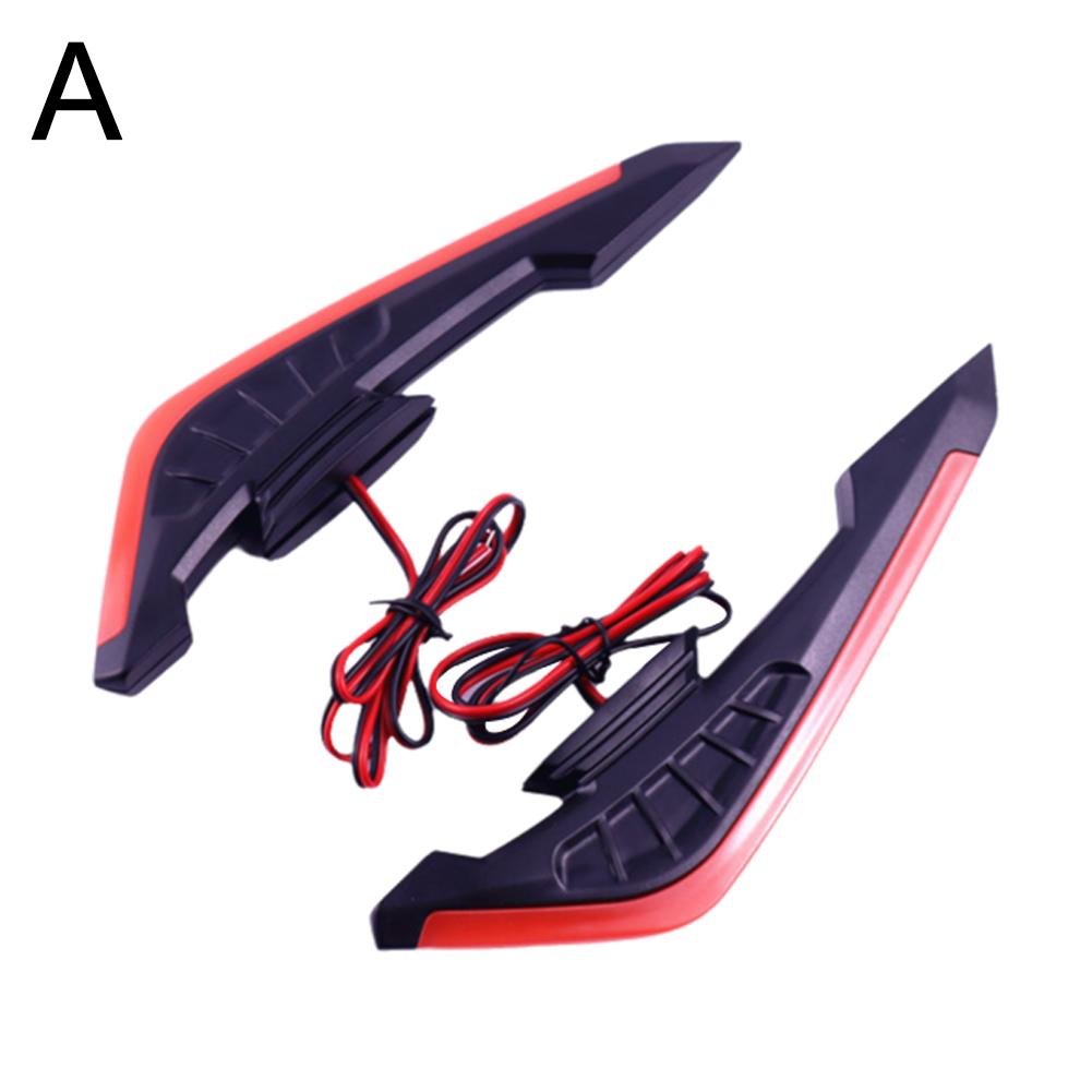 2Pcs Motorcycle Front Side Spoiler Winglets Aerodynamic Wing Set Fixed Wind Wings with LED Light and Adhesive Decoration Sticker