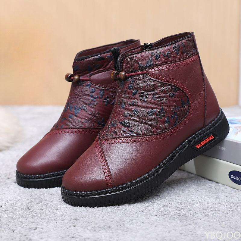 

Модная зимняя хлопковая обувь женская, утолщенная теплая, холодостойкая хлопковая обувь, простая, удобная, нескользящая женская обувь 41 бордовый