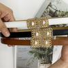 Skirt decorative belt for women fashion casual pearl buckle imitation leather adjustable belt waist seal for women
