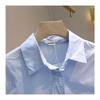 Women's Cropped White Shirt Casual Loose Cuff Button-Down Blouse