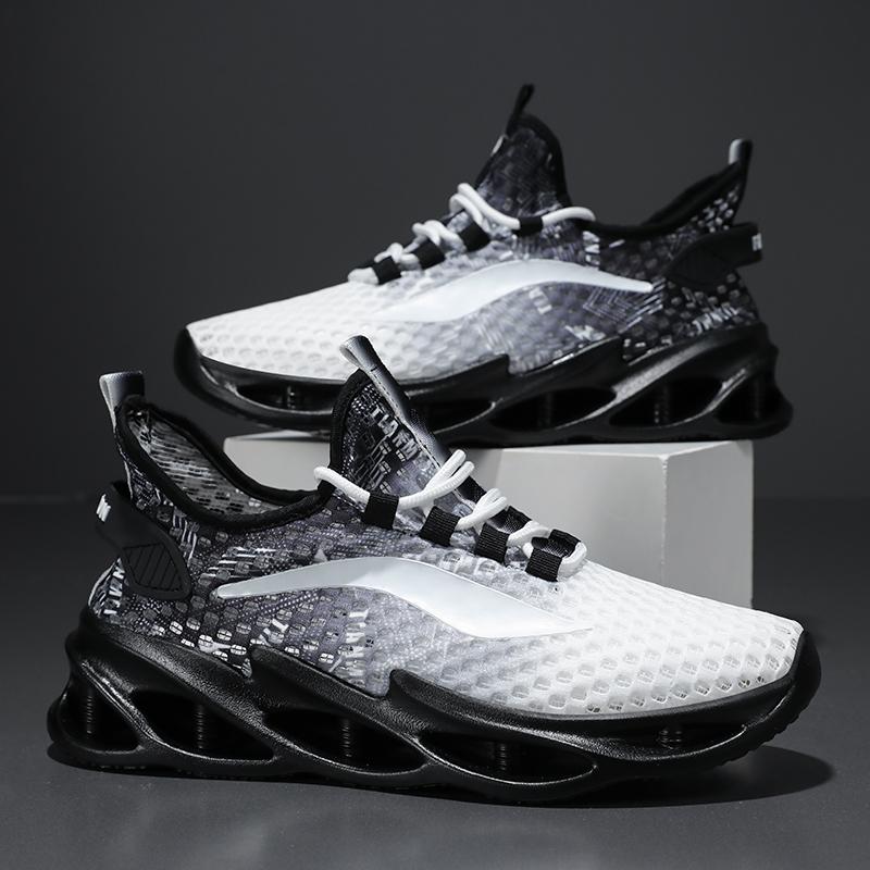 Blade Men's Shoes Breathable Thin Mesh Running Non Slip Soft Bottom Large Hollow Sports Leisure