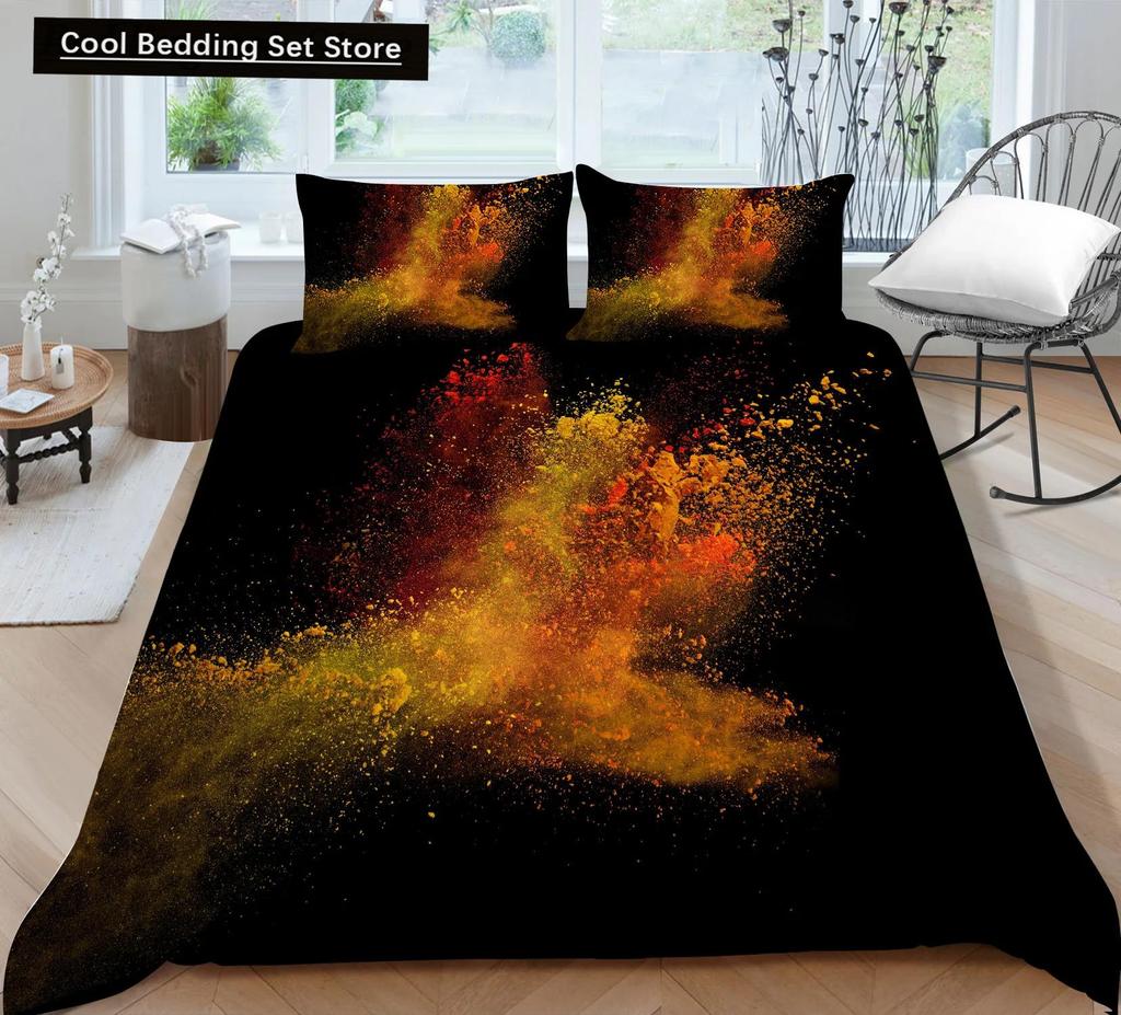 Comforter 3D Tie Dye King Queen Colorful Splash Ink Style Bedding Set For Kids Teens Adults Modern Art Polyester