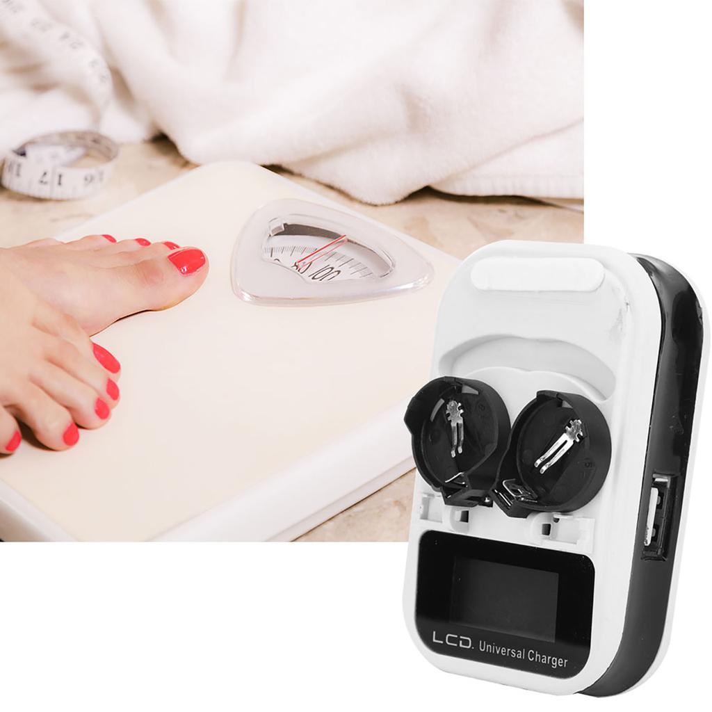 2 Stück Ladegerät Wiederaufladbar LCD-Anzeige für LIR2016 LIR2025 LIR2032 Knopf Lithium-Batterie