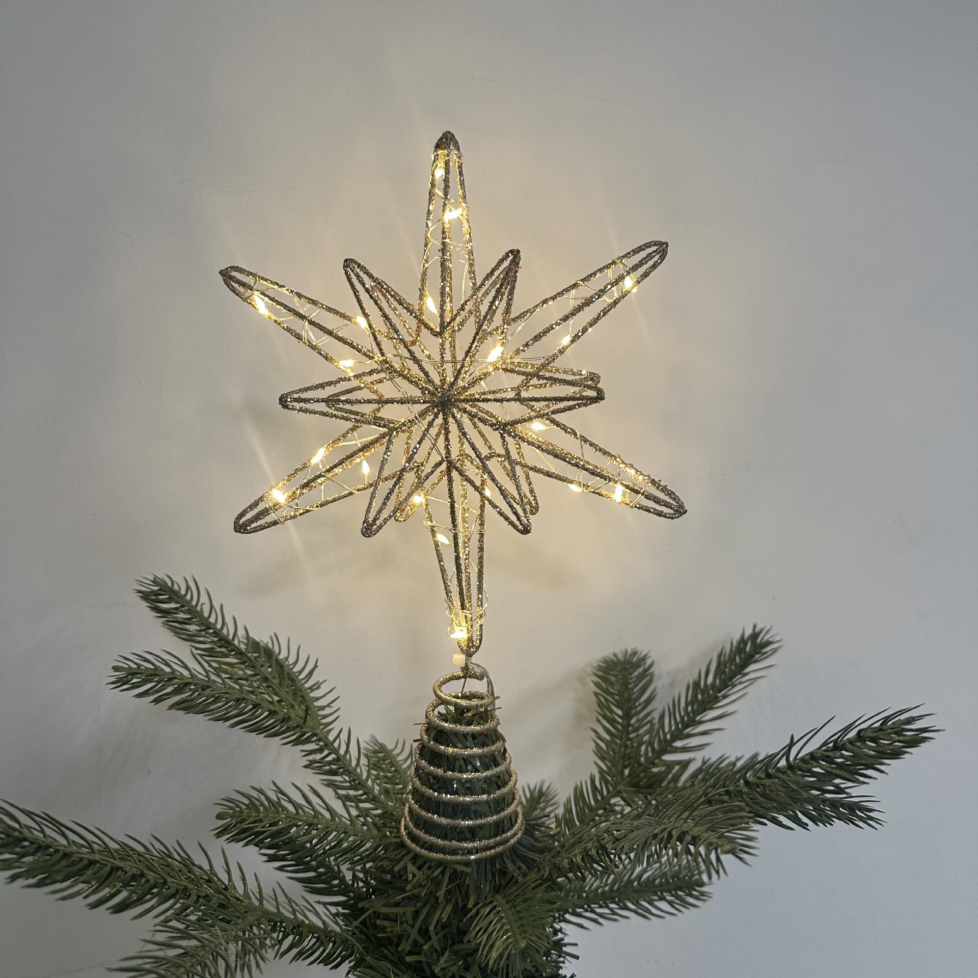 

Светодиодная железная звезда верхушка для рождественской елки Width 20CM + 20 lights