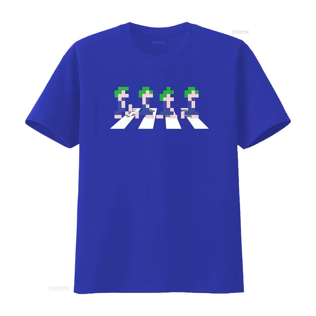 Retro 8Bit Pixel Lemmings Road Video Game Gamer T Shirt Geek Nerd Gaming Style Vintage Washed Top For Everyday Wear Fashion