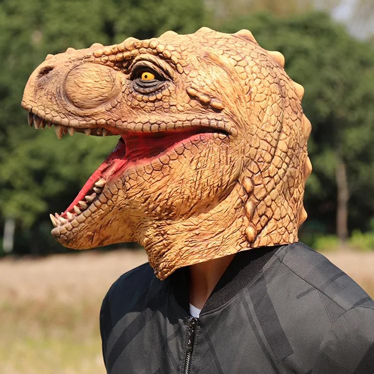 Halloween Cosplay Prop Masquerade Headgear Costume Realistic Latex Dinosaur Mask