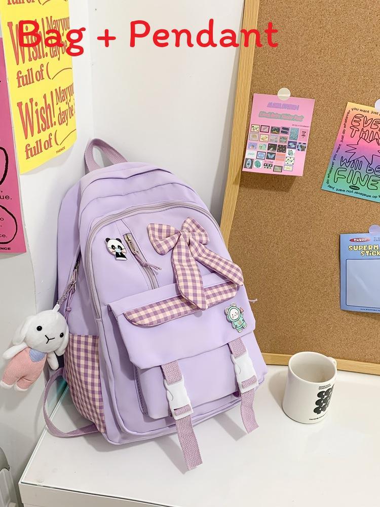 

Stylish College Student Backpack With Large Capacity And Material For Daily Use фиолетовый