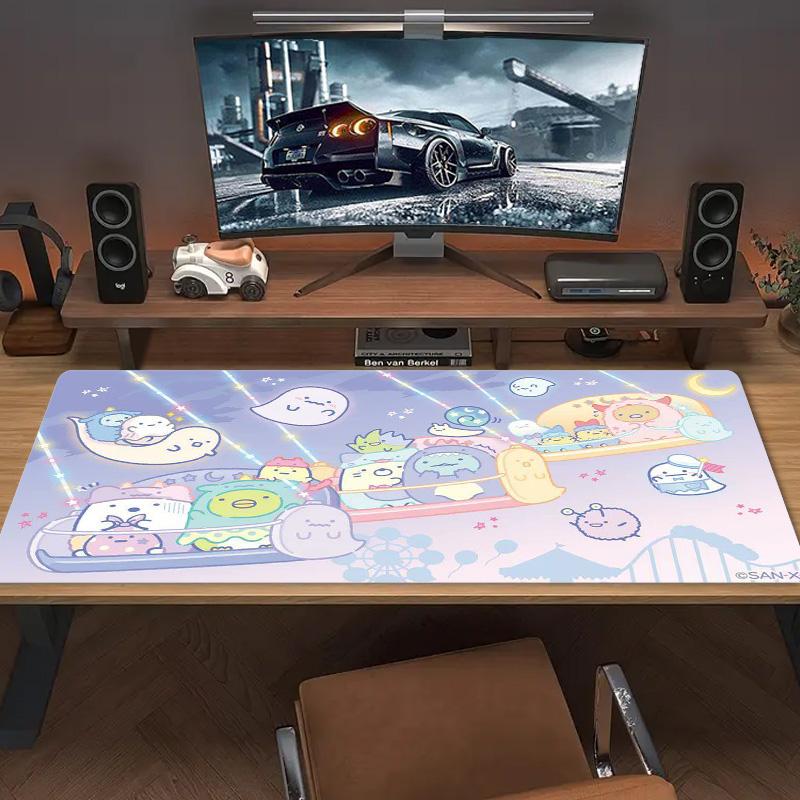 Sumikko Anime Color Mouse Pad Large Gaming Table Cushion Non-slip Laptop Tablet Big Mousepad XXL Mat Mini PC Playmat With Lock Edge