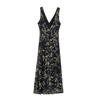 2025 Spring/Summer Women's European & American Style Waist-Hugging Sexy Printed Dress