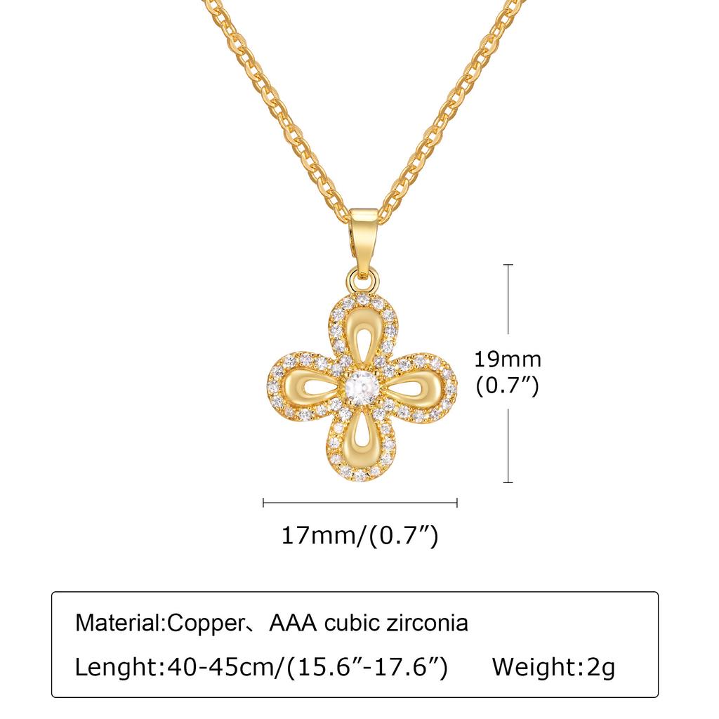 Accessories, Stainless Steel Flower Pendant 18K Gold Necklace Ladies, Shell Elements 197