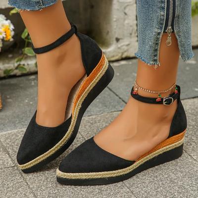 Women's Shoes Closed Toe Women's Sandals 2025 Hot Sale New Round Toe Casual Sandals Women High Quality Solid Wedge Single Shoes