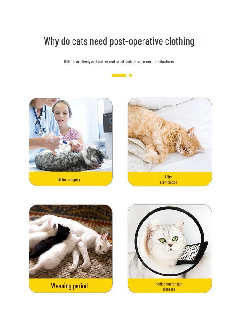 Cat Spay/Neuter Recovery Suit - Post-Op Anti-Lick Pet Clothing